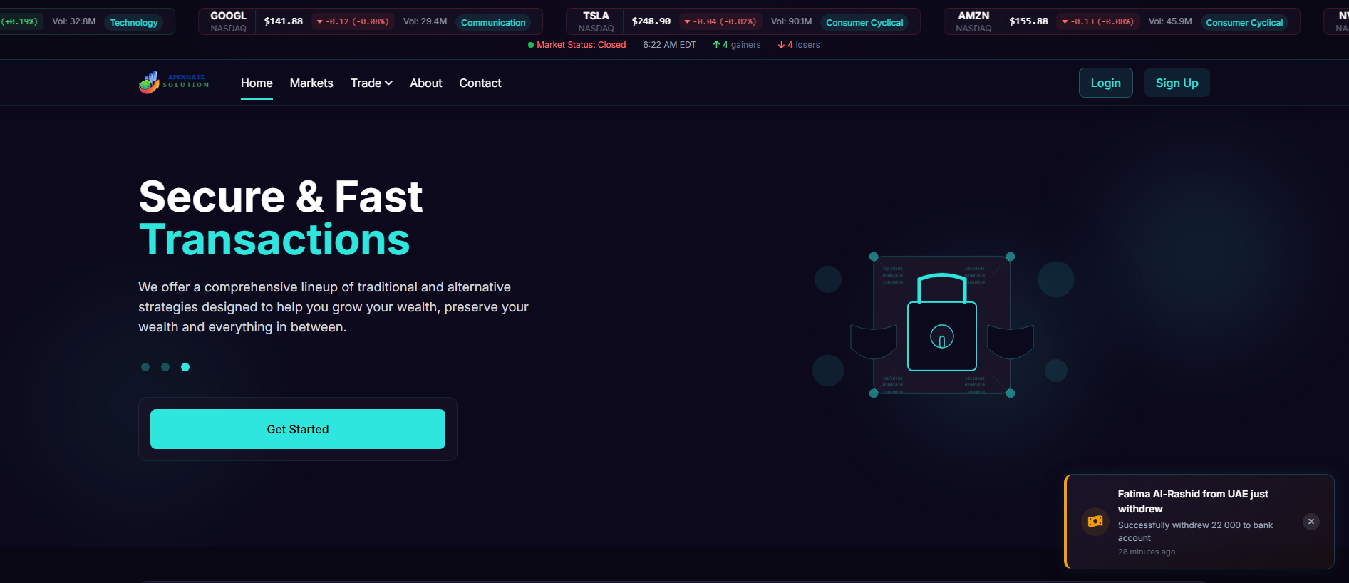 Screenshot of apexgatesolution.com