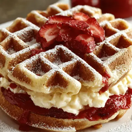 Strawberry Cheesecake Waffle Sandwich Recipe