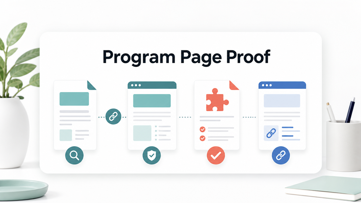 Program page proof workflow for niche affiliate examples