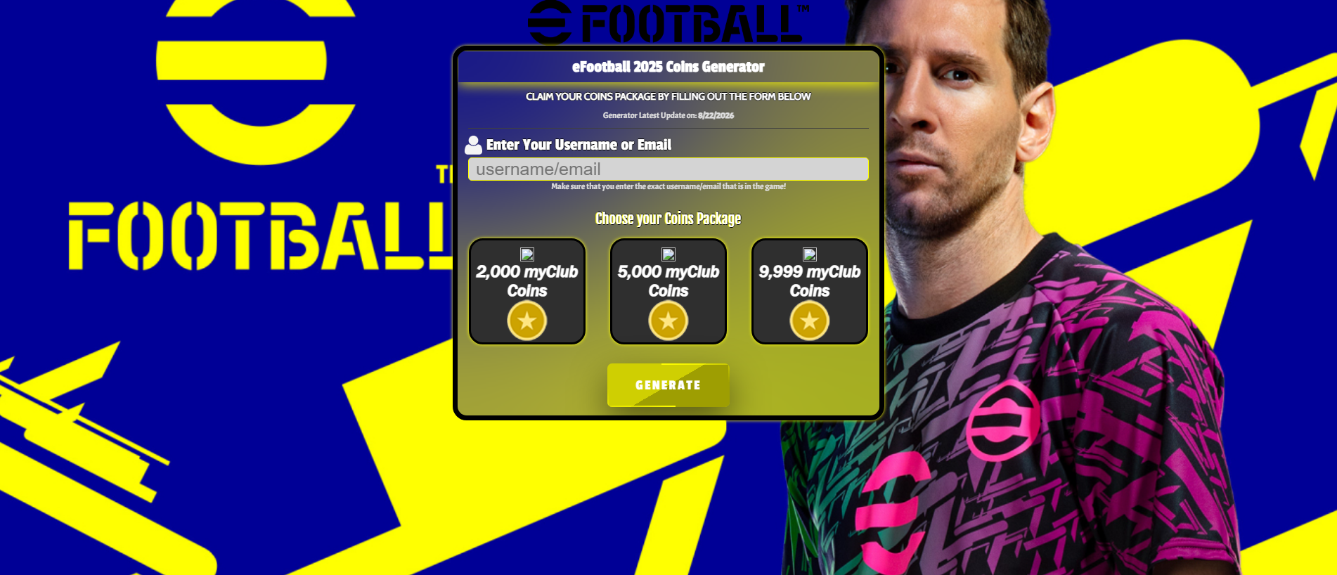 Stored capture of efootball2025.netlify.app
