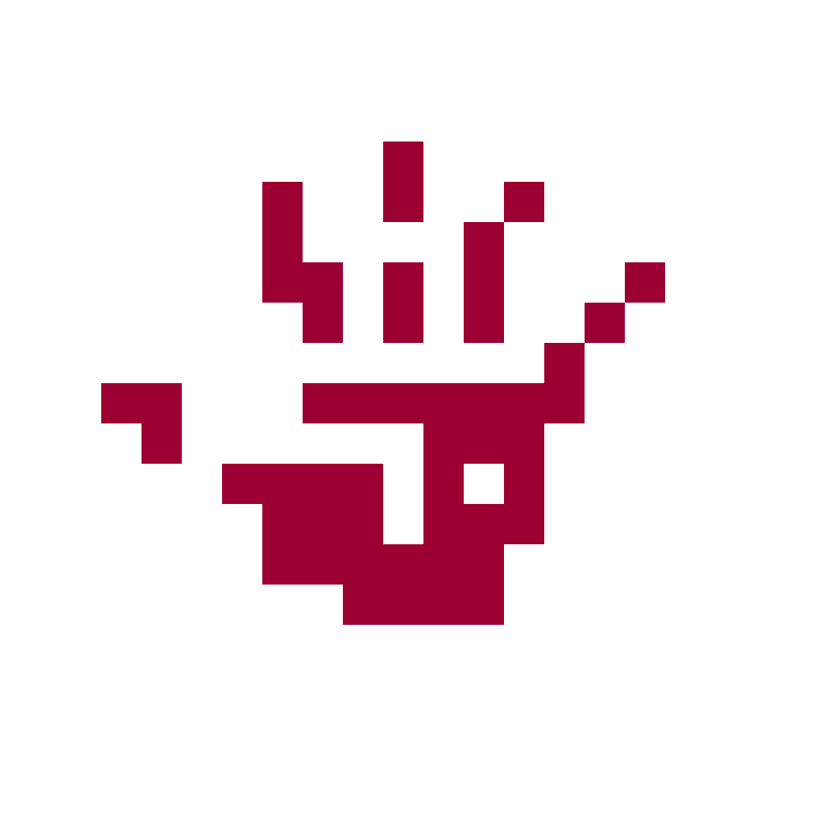 pixel handprint