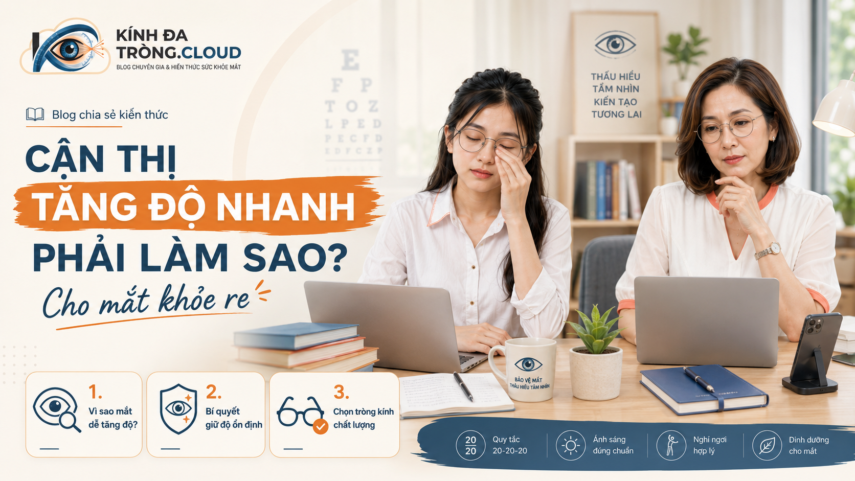 Ảnh bìa: Cận thị tăng độ nhanh phải làm sao?