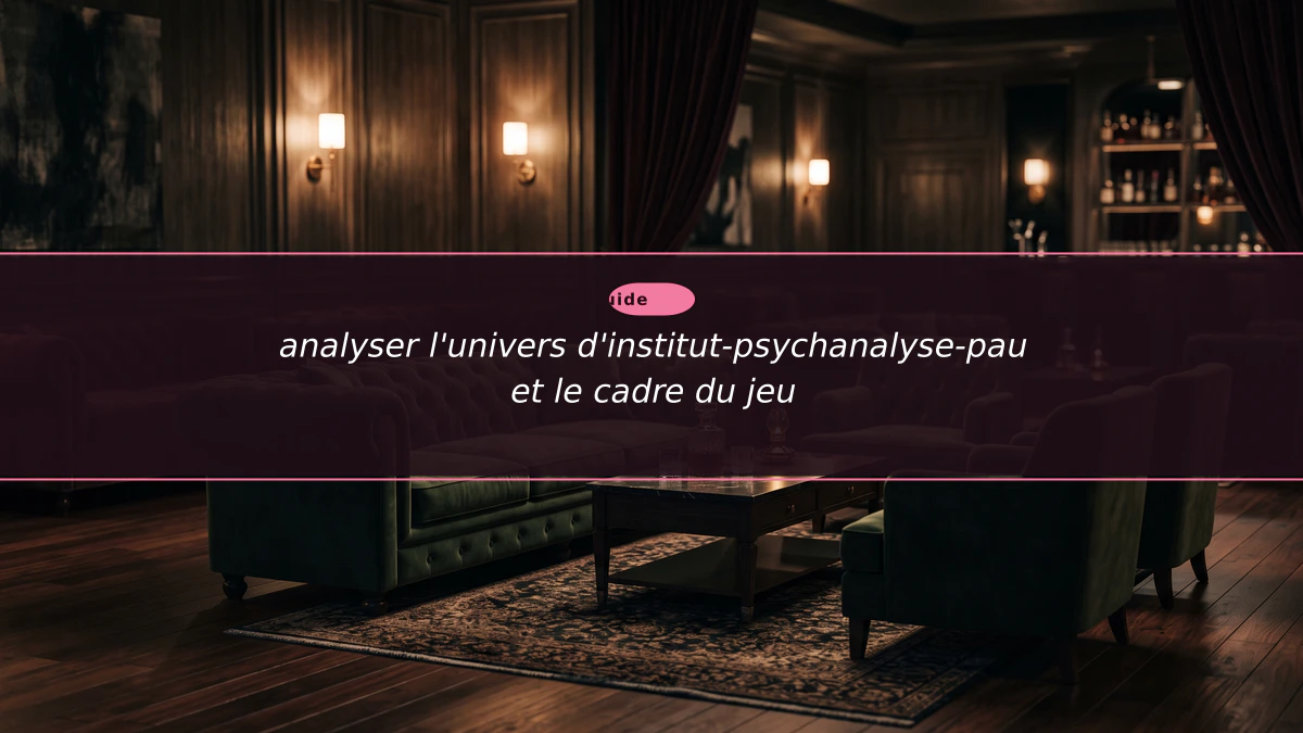 analyser l'univers d'institut-psychanalyse-pau et le cadre du jeu