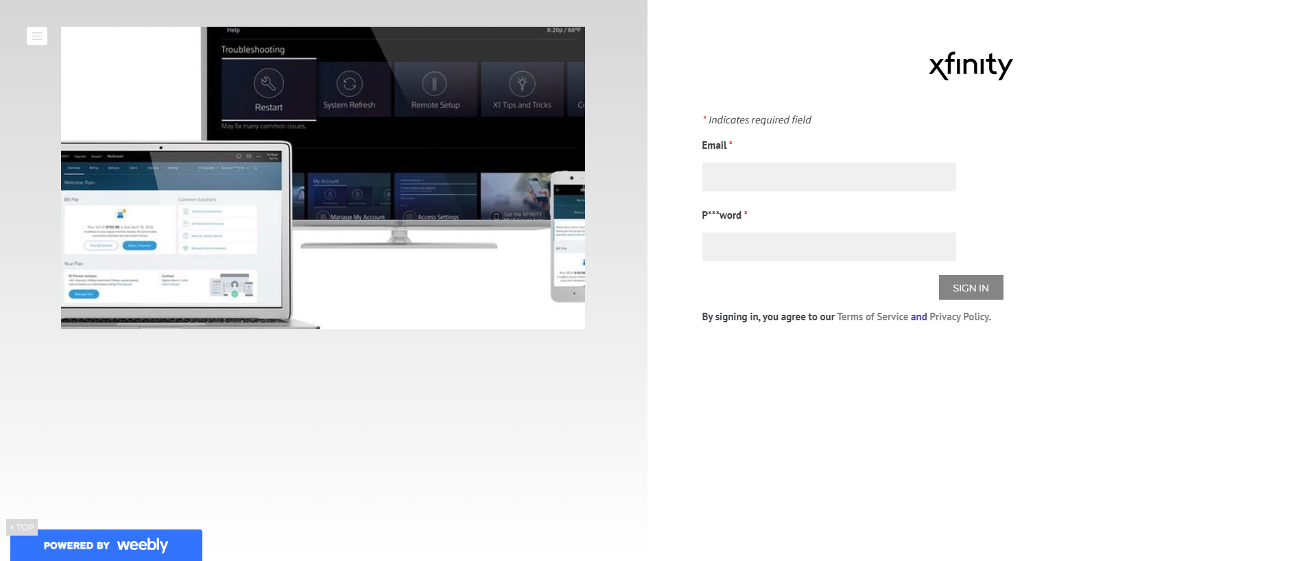 Stored capture of xfinitymyaccount.weebly.com