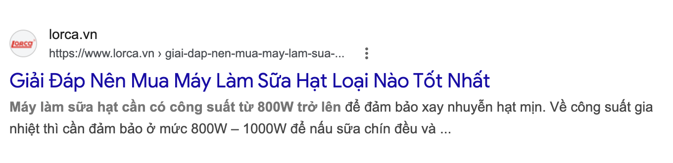 Kết quả Google cần bấm vào