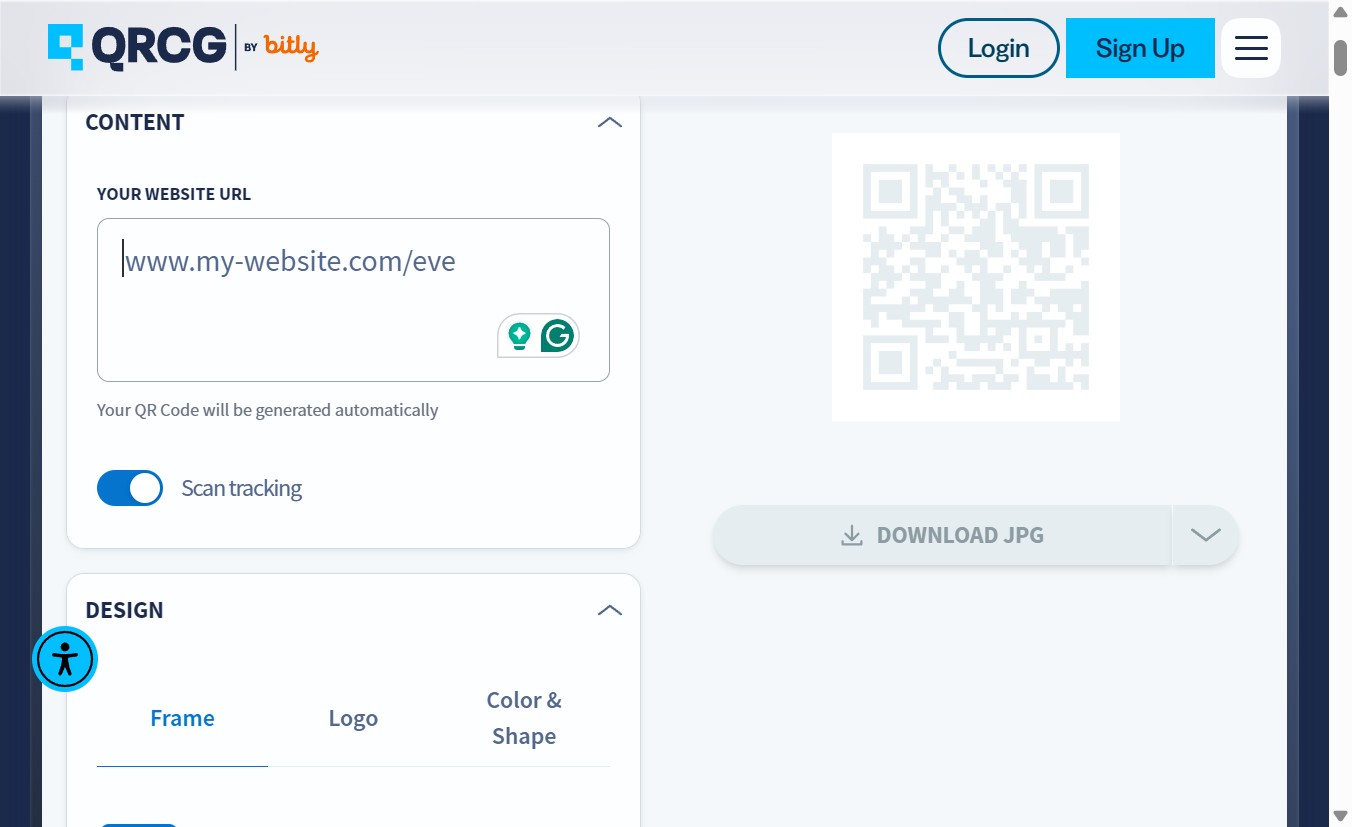 QRCG QR code generator empty