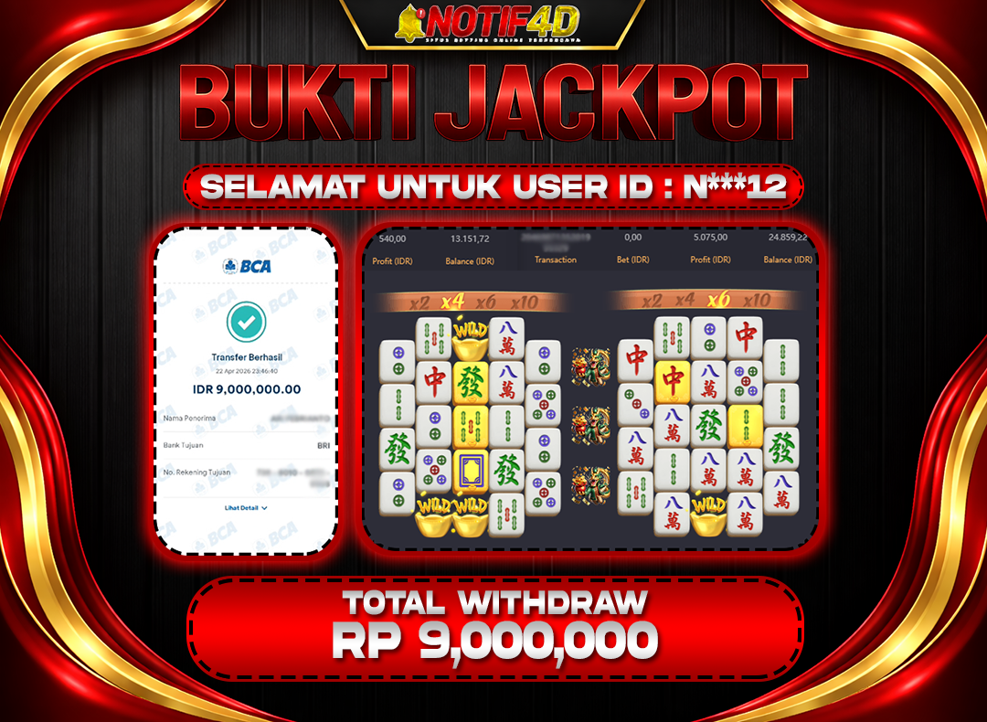 BUKTI JACKPOT -  PG - Majong Ways -2  Rp.9,000,000 - LUNAS