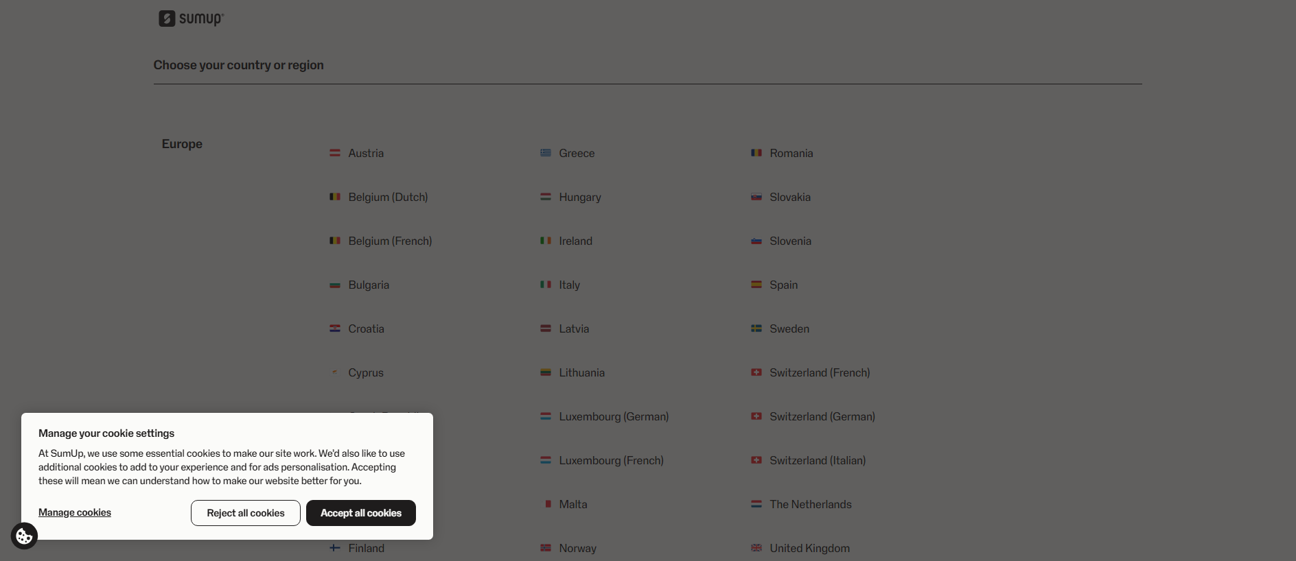 Forensic screenshot of sumupdata.com showing the phishing page layout