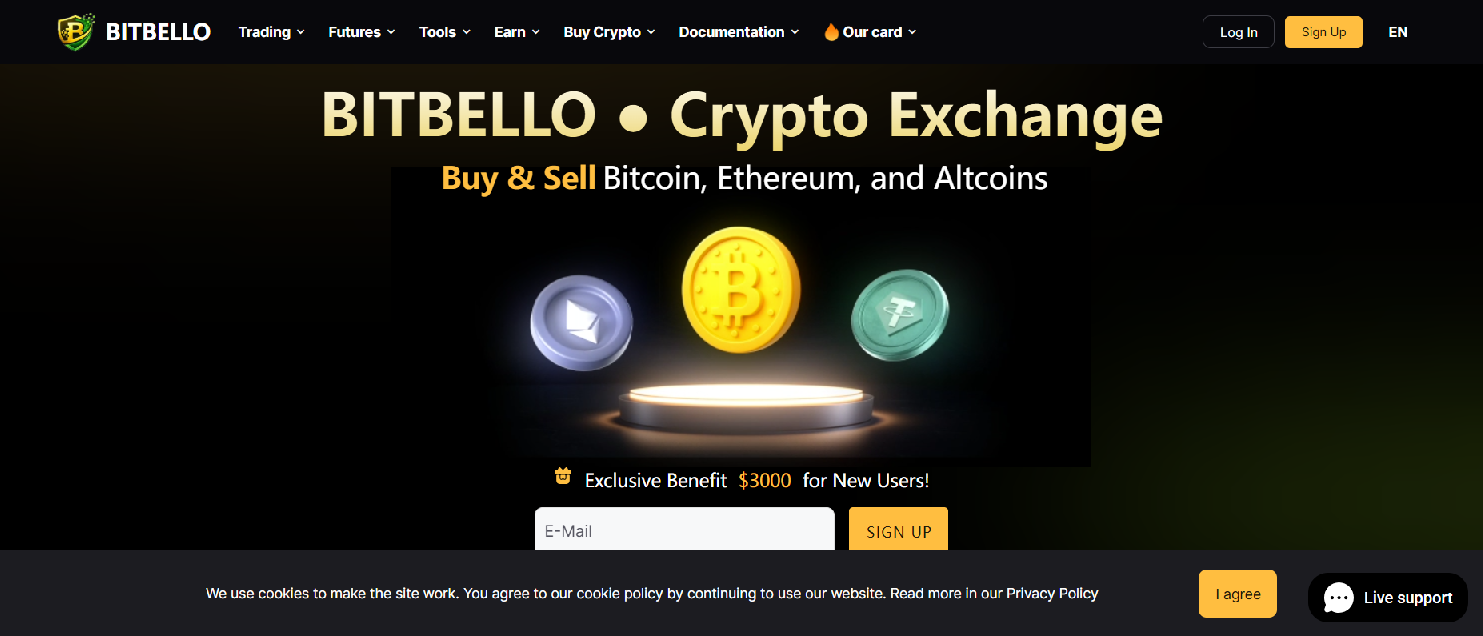 Screenshot of bitbello.com
