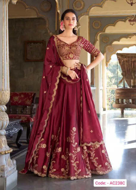 Maroon color designer lehenga choli