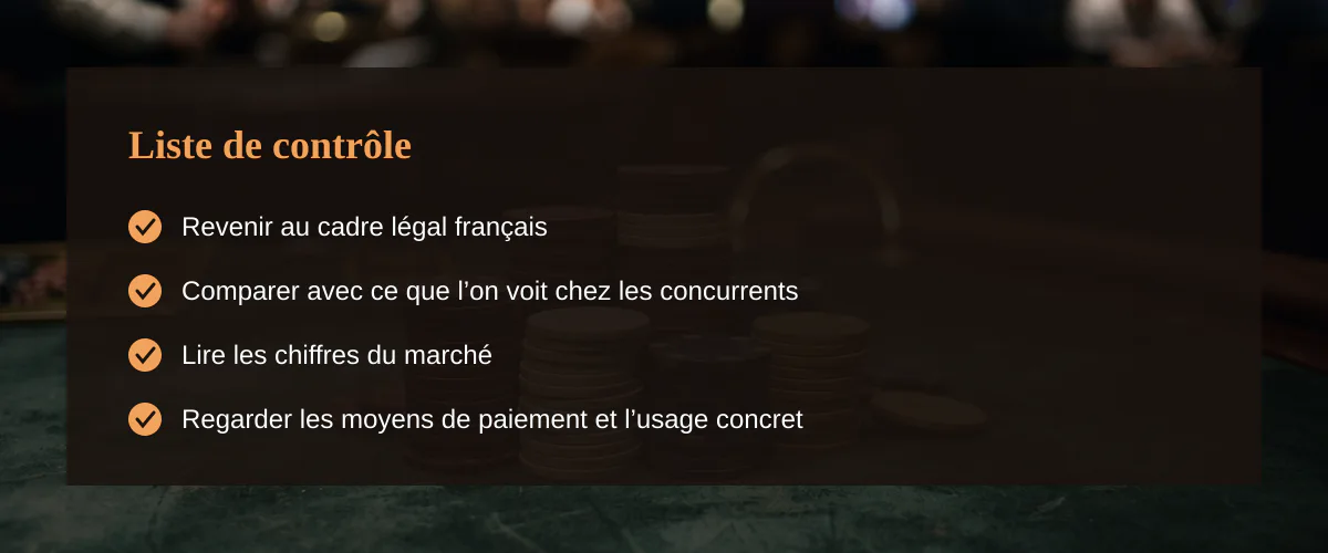 Casino en ligne pour francais : ce que nous avons vérifié pour le cadre français — Liste de contrôle