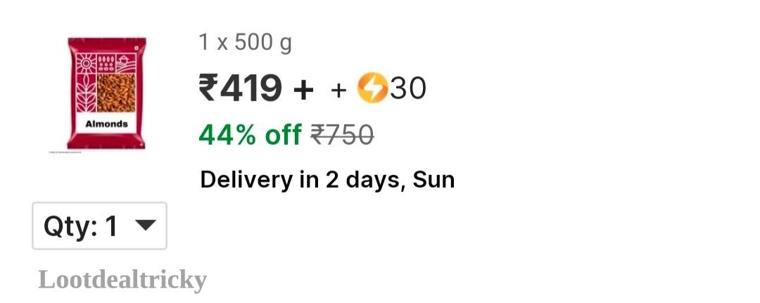 500gm Almonds 419 Offer Image