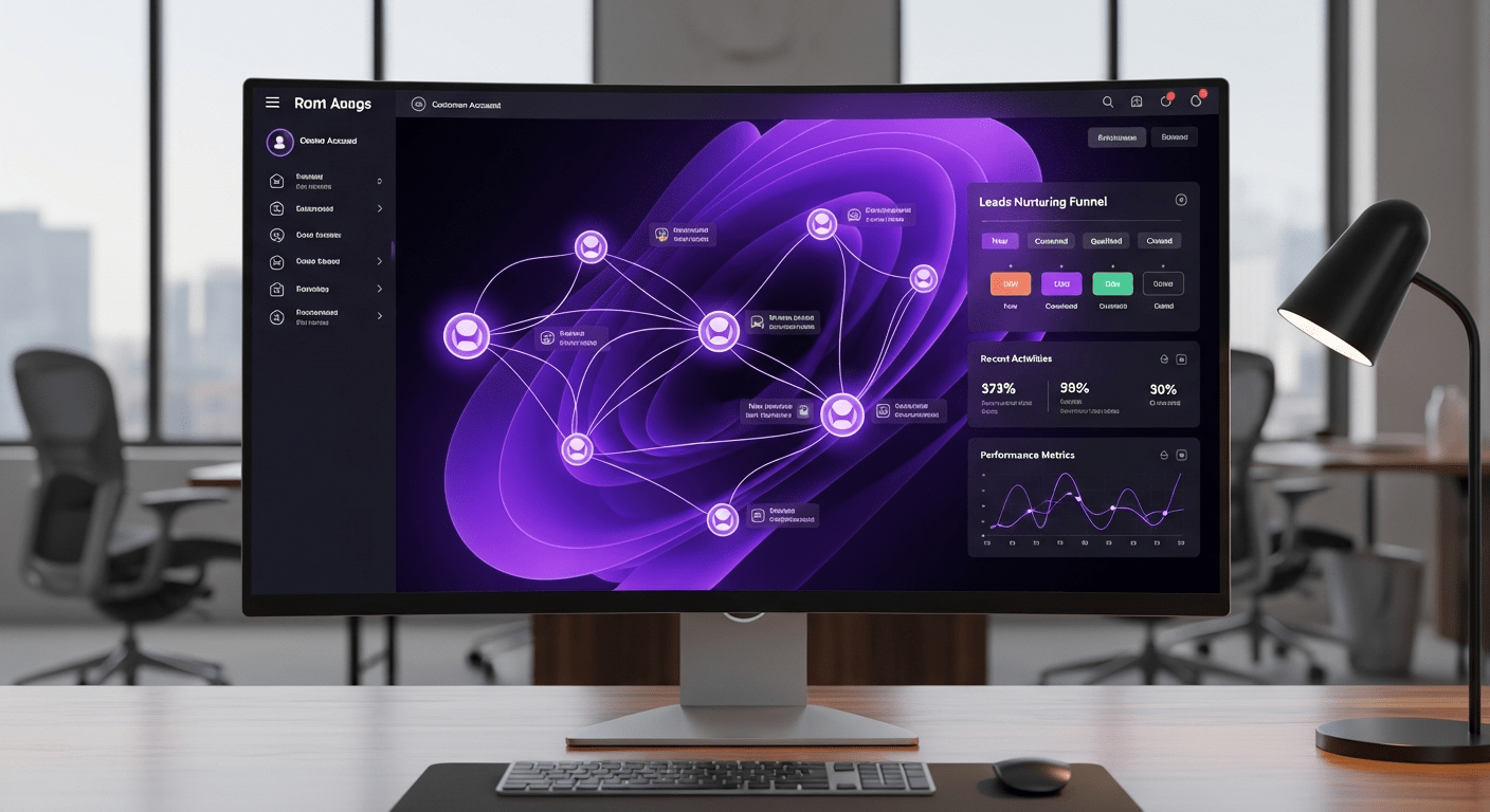 CRM dashboard showing AI-powered lead nurturing.