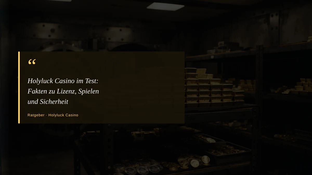Holyluck Casino im Test: Fakten zu Lizenz, Spielen und Sicherheit