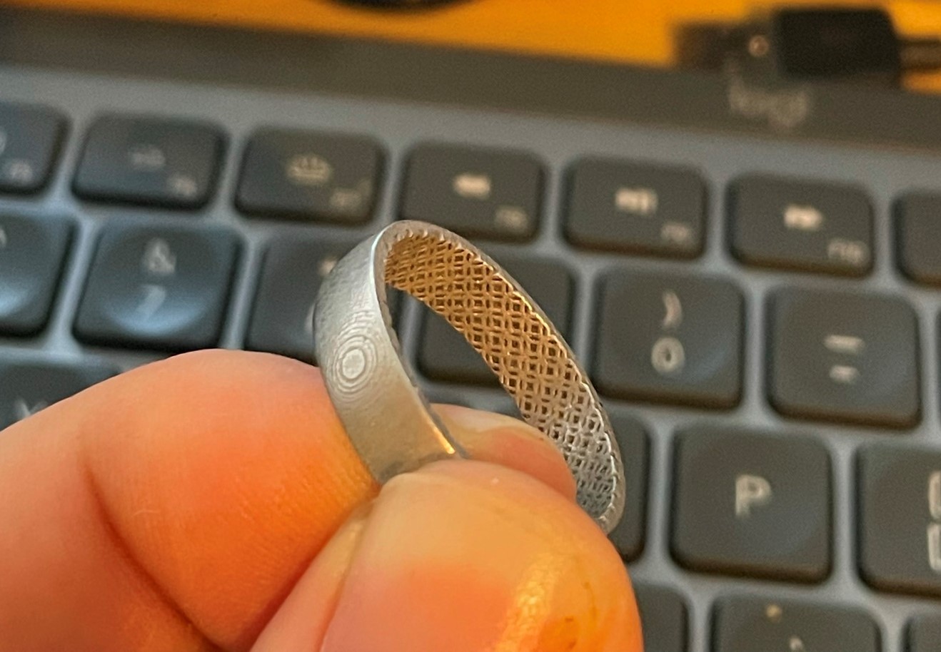 Custom 3D Printed Stainless Steel Wedding Ring