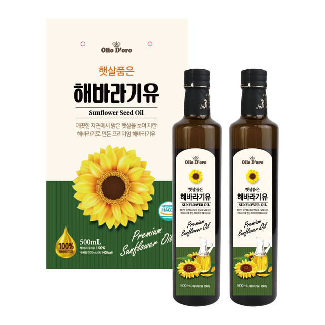 올리오도로 햇살품은 해바라기씨유 500ml 2P 메인.jpg
