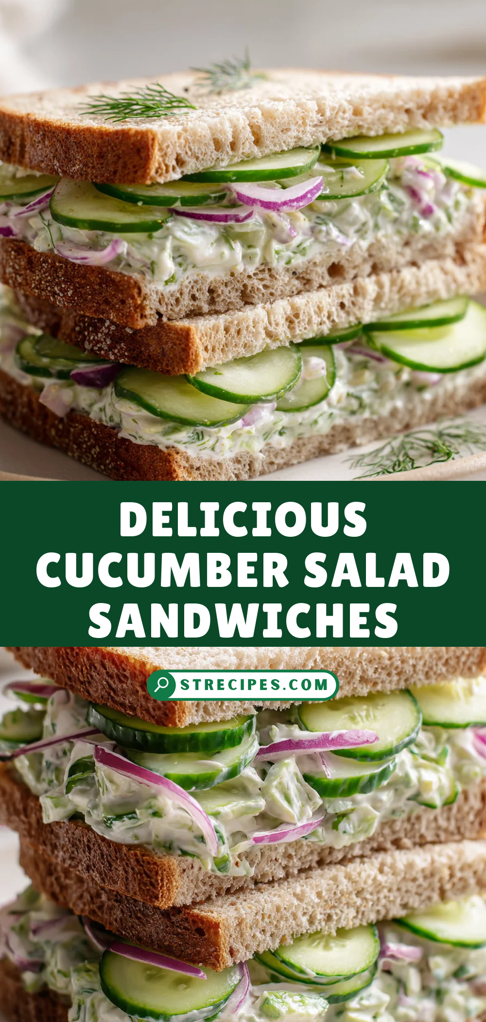 Delicious Cucumber Salad Sandwiches — homemade Delicious Cucumber Salad recipe
