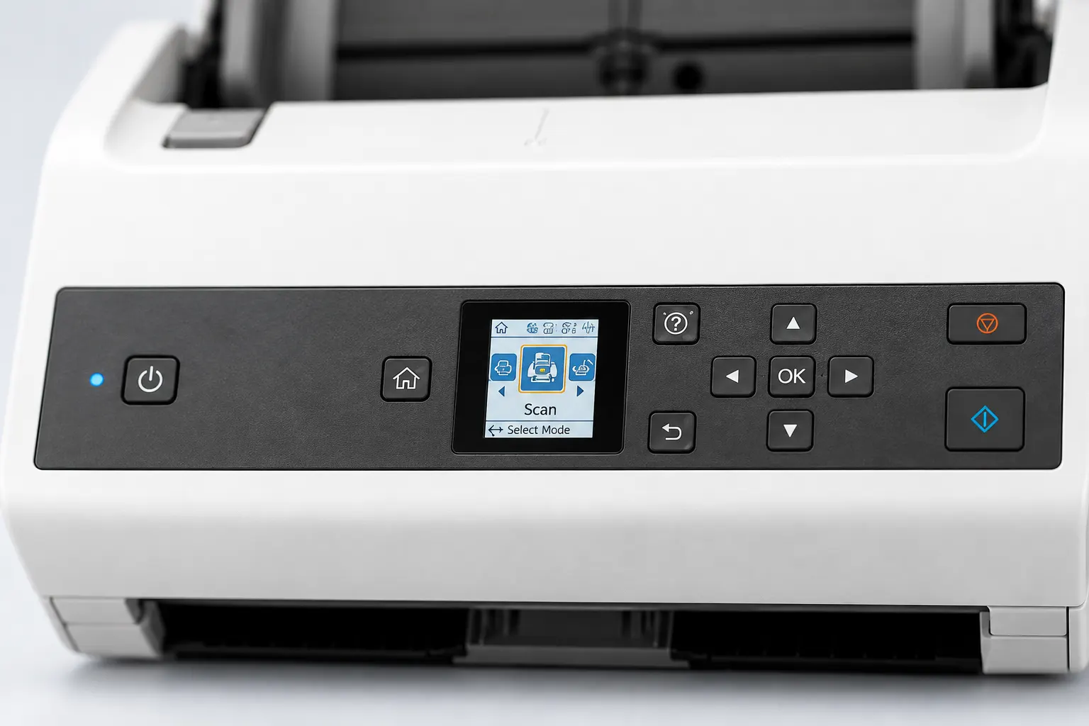 Epson WorkForce DS-870 A4 65ppm Auto Feed OCR Document Scanner — control panel close-up