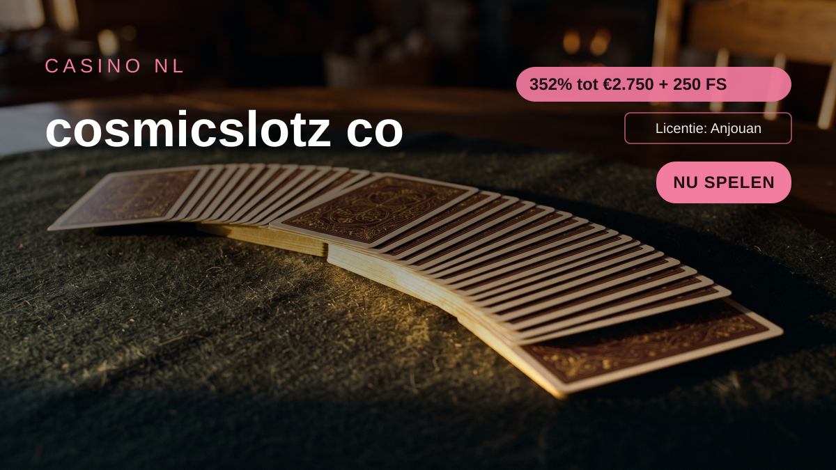 cosmicslotz co casino — welkomstbonus 352% tot €2.750 + 250 FS, betalingen: Visa, Mastercard, Skrill, Neteller, Paysafecard