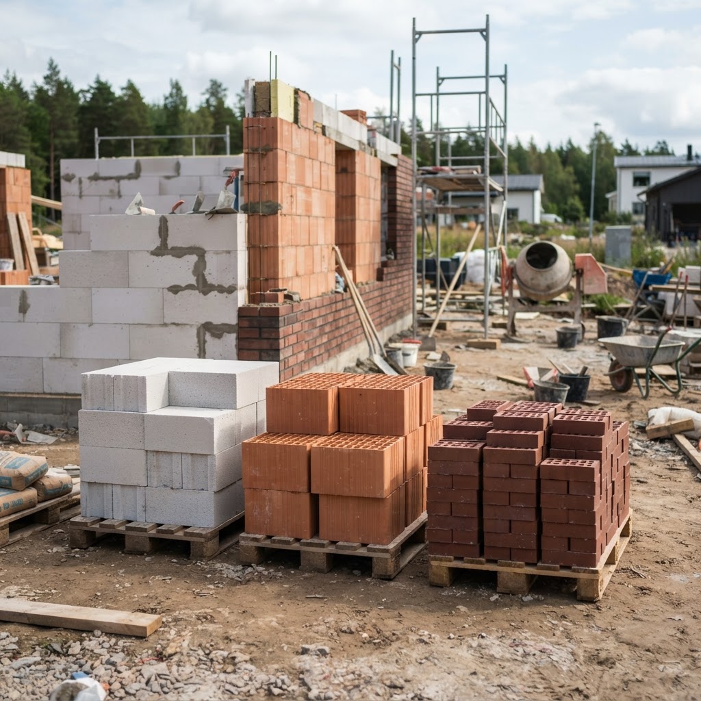 Газобетон, керамический блок или кирпич - сравнение материалов для стен