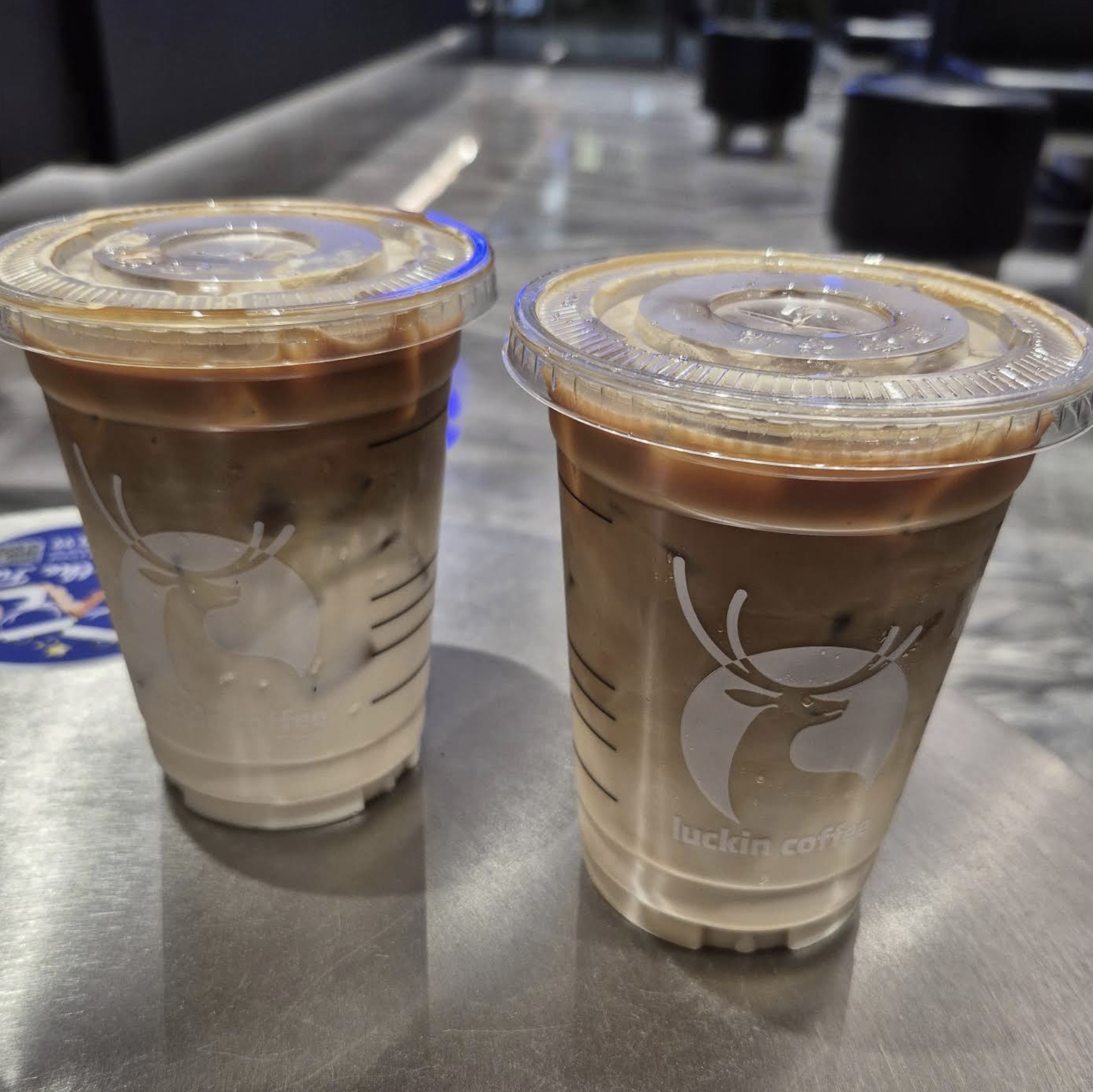 Iced coffee and latte drinks from luckin coffee