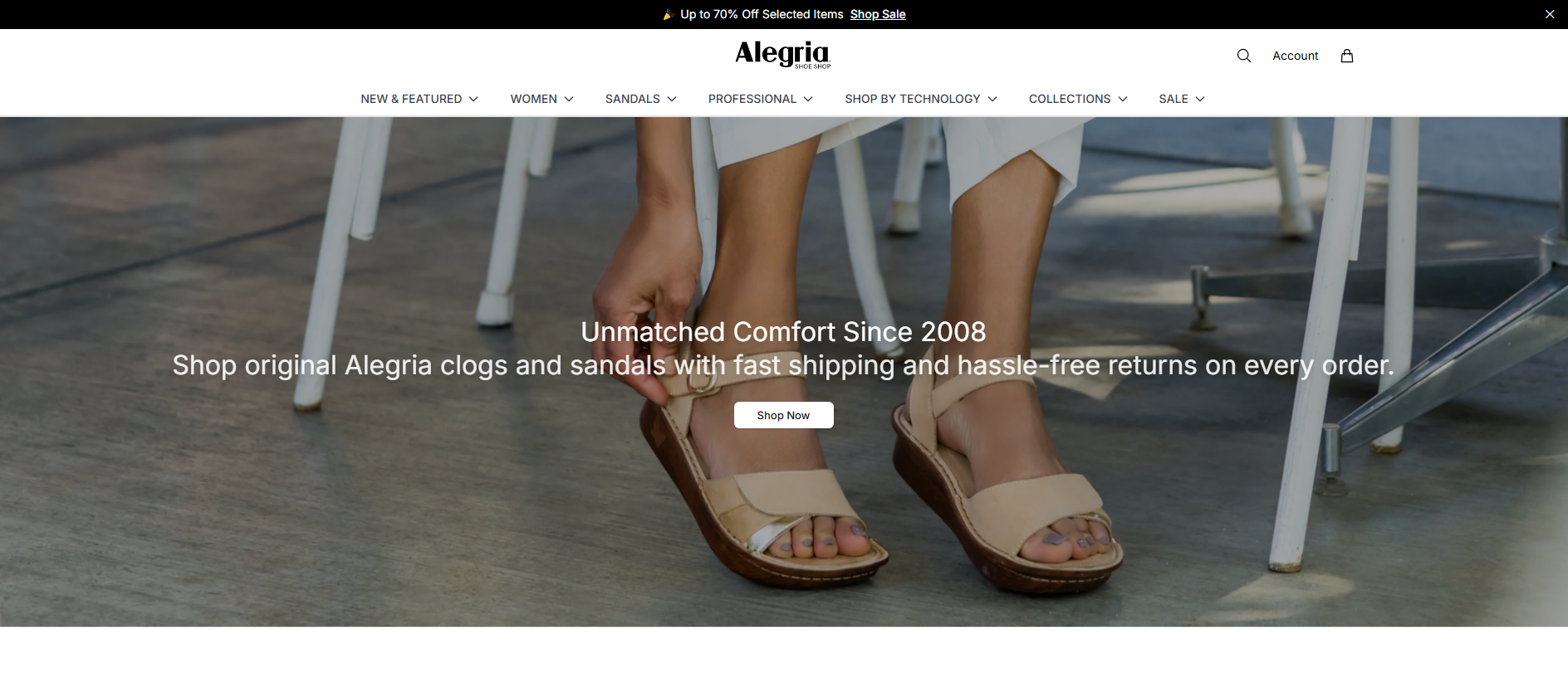 Stored capture of alegriashoesstyle.shop