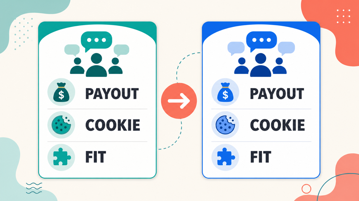 Circle and Mighty Networks affiliate payout comparison shown as two clean community platform cards