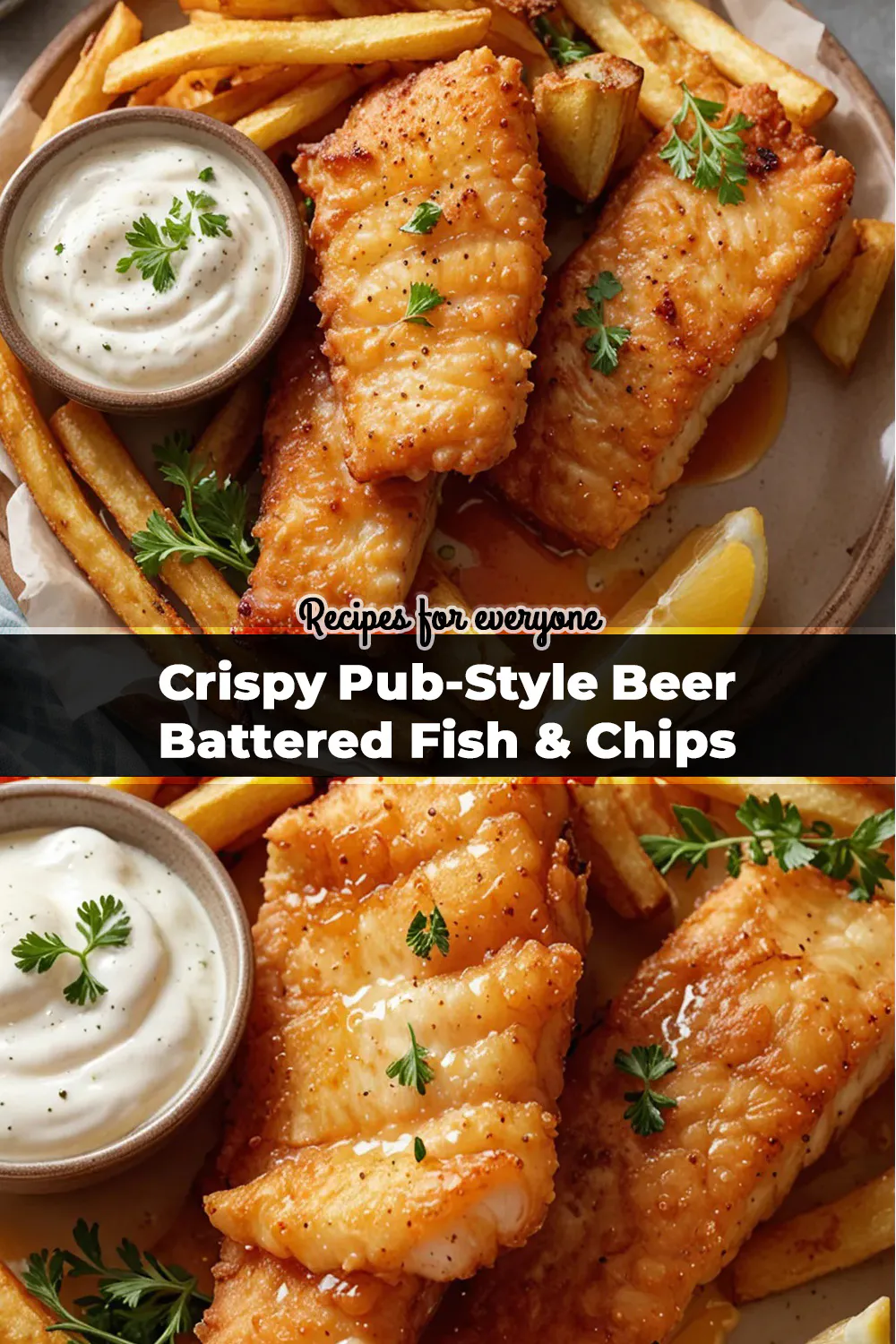 Crispy Pub-Style Beer Battered Fish & Chips Recipe