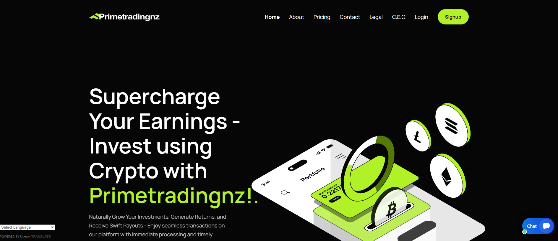 Stored capture of primetradingnz.org