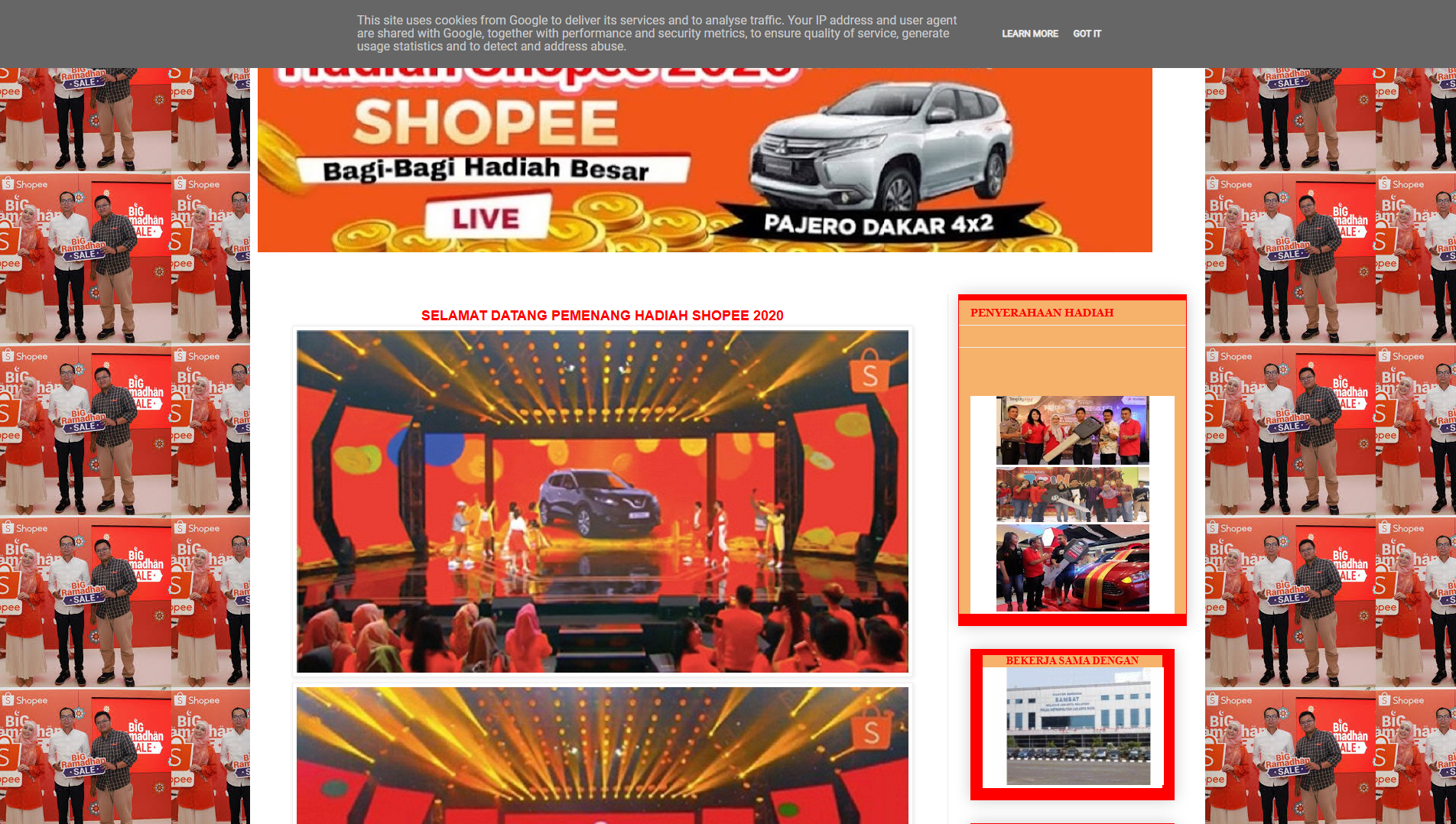 Stored capture of pesta-shopee-99.blogspot.com