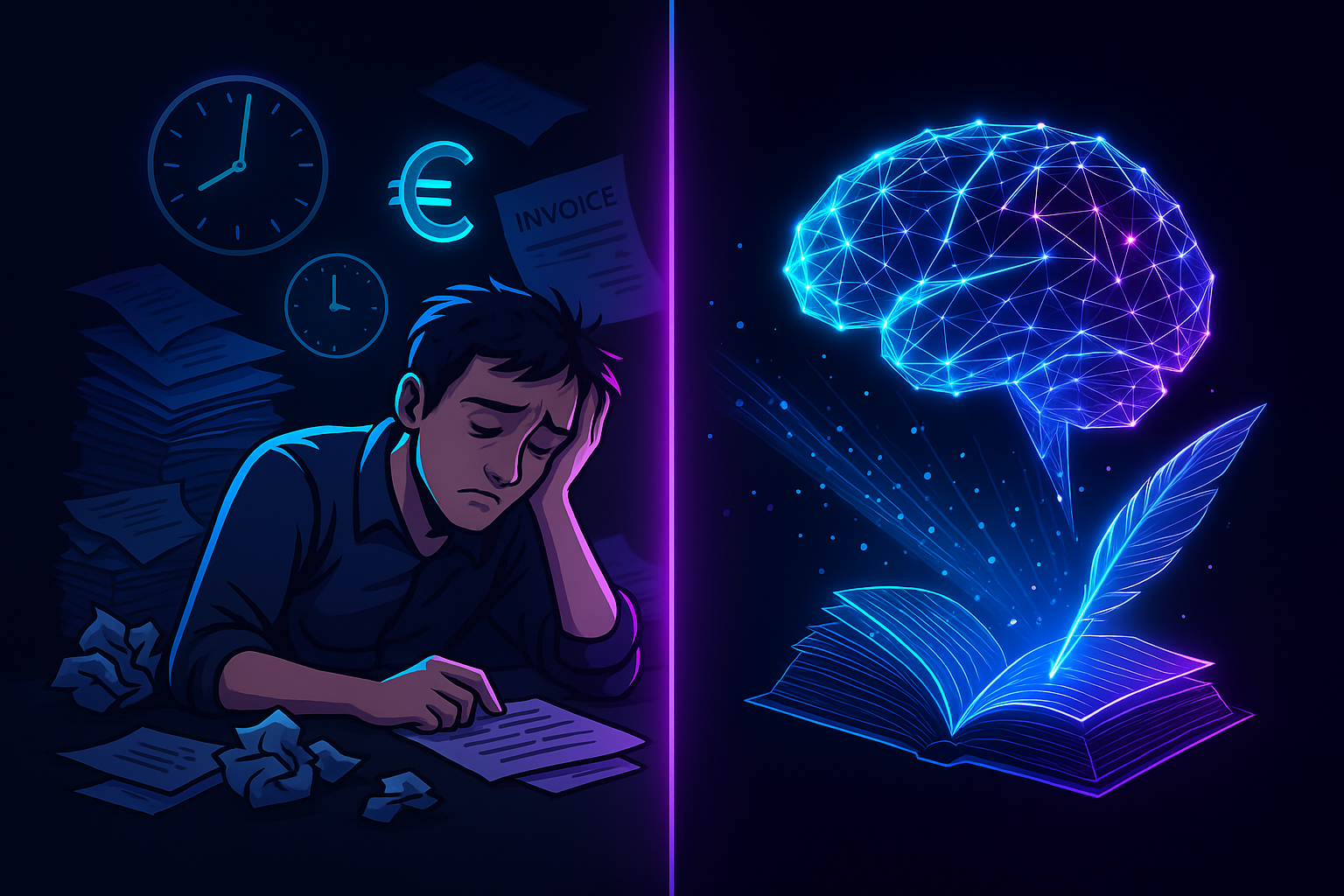 Modern office with a team working