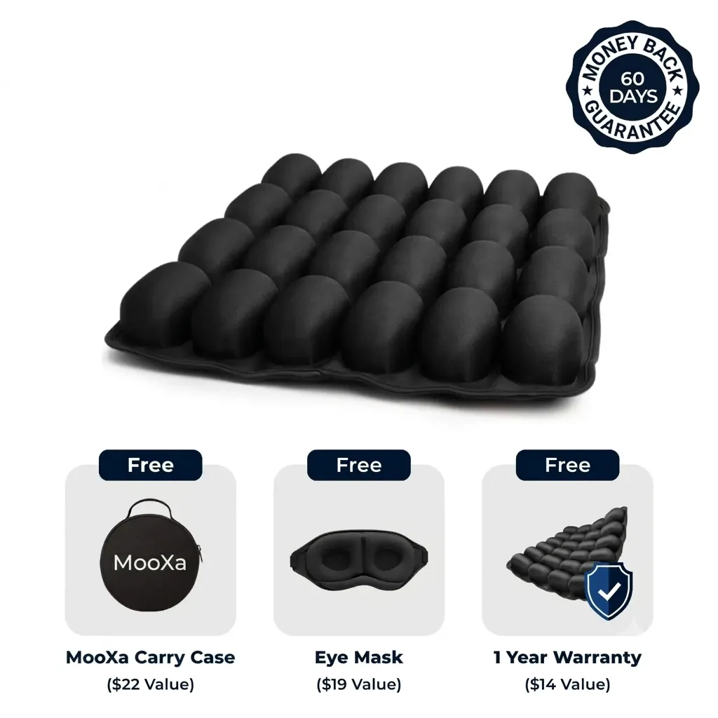 Your Mooxa travel cushion comes packed inside this carry bag