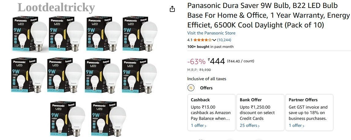 Amazon Panasonic 9w Offer Image