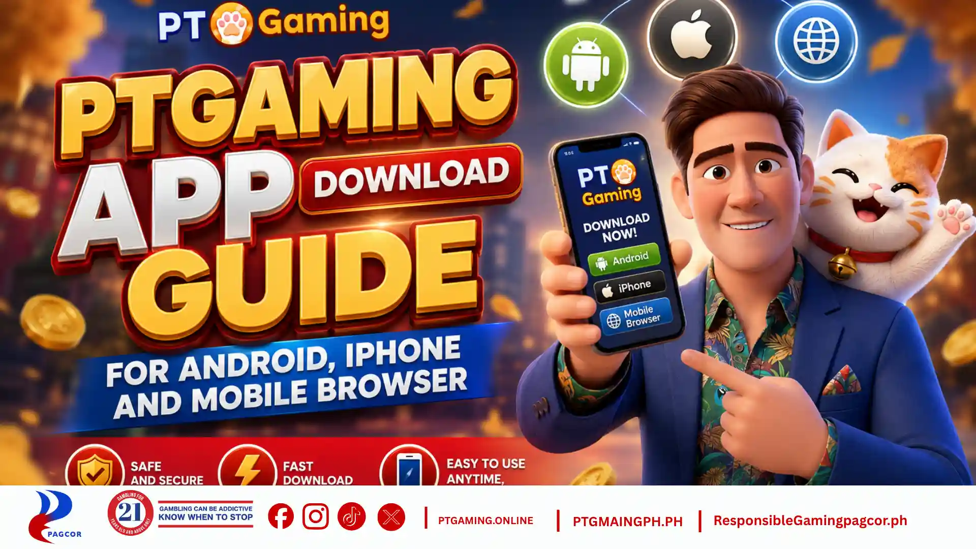 PTGaming App Download Guide Banner