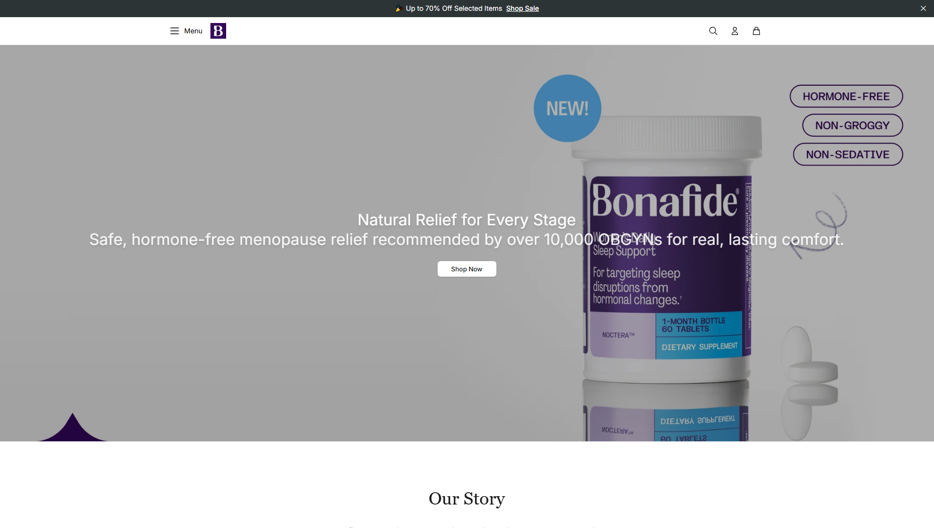 Stored capture of bonafidelife.shop
