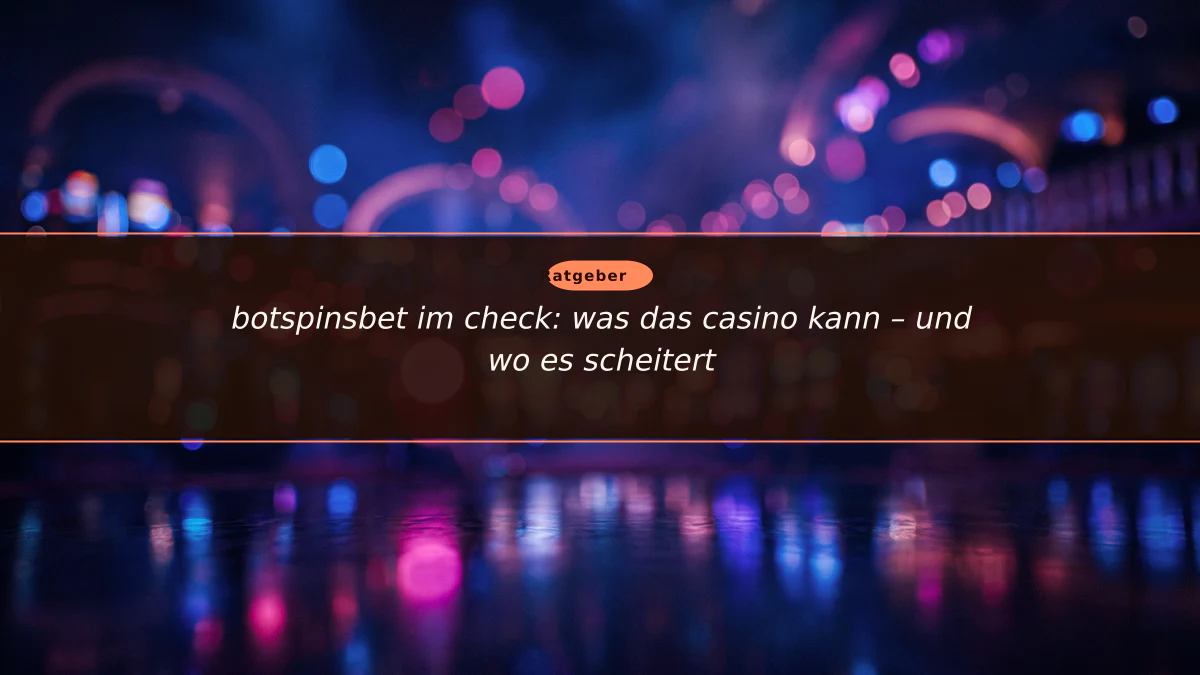 botspinsbet im check: was das casino kann – und wo es scheitert