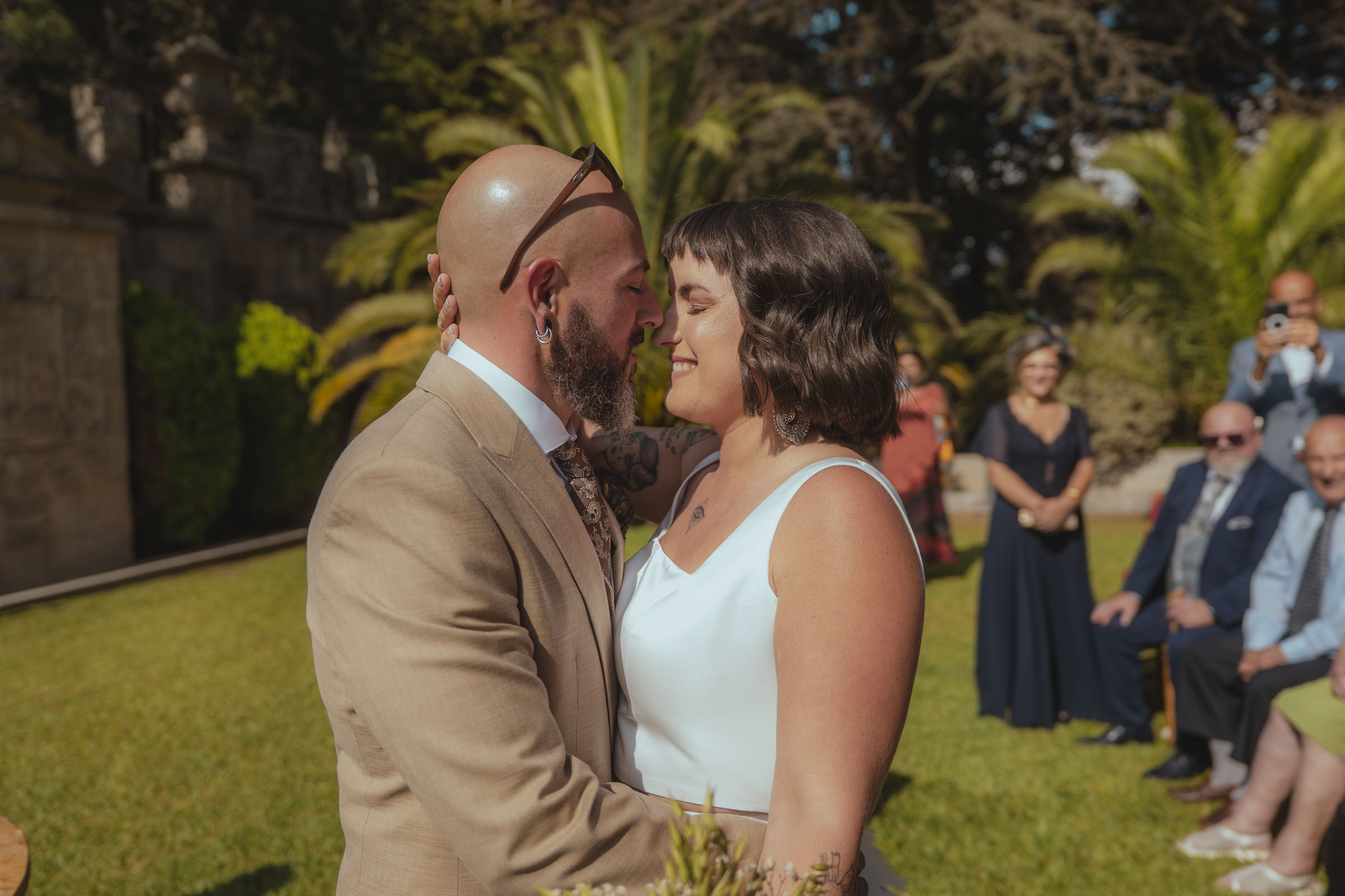 Fotografía de boda en Galicia durante la ceremonia de los novios