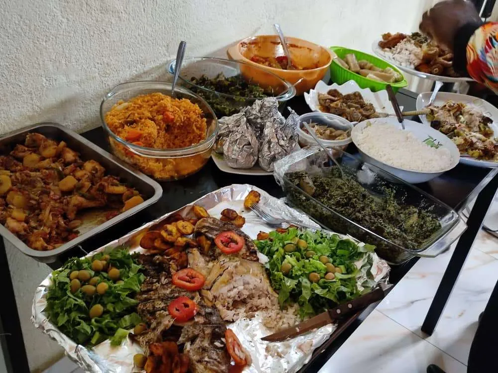 Gabonese cuisine platter