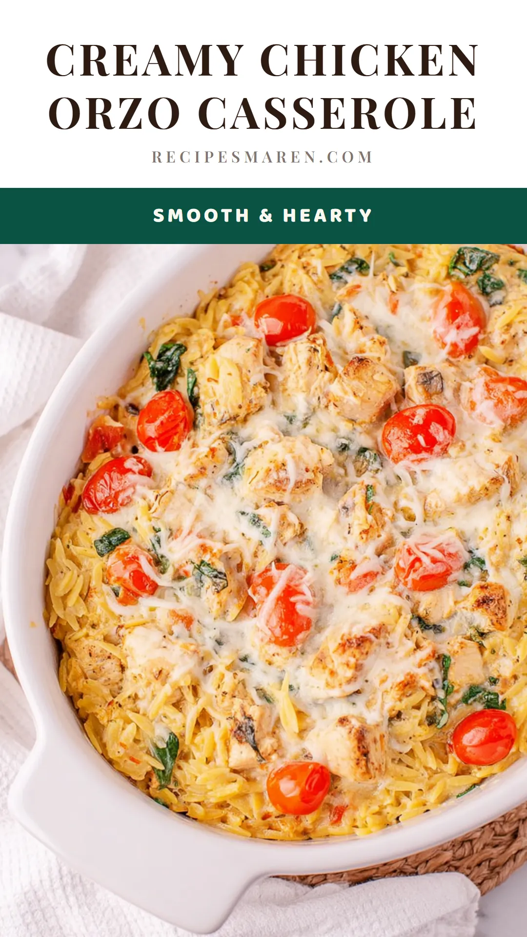 This creamy chicken orzo casserole is the ultimate comfort food that's perfect for family dinners. With tender chicken, savory herbs, and a delightful blend of creamy sauce and orzo pasta, this dish is both easy and satisfying. It's an ideal weeknight meal that will please even the pickiest eaters. Plus, it requires just one pot for simple cleanup. Click to discover the full recipe and make this delicious casserole tonight!