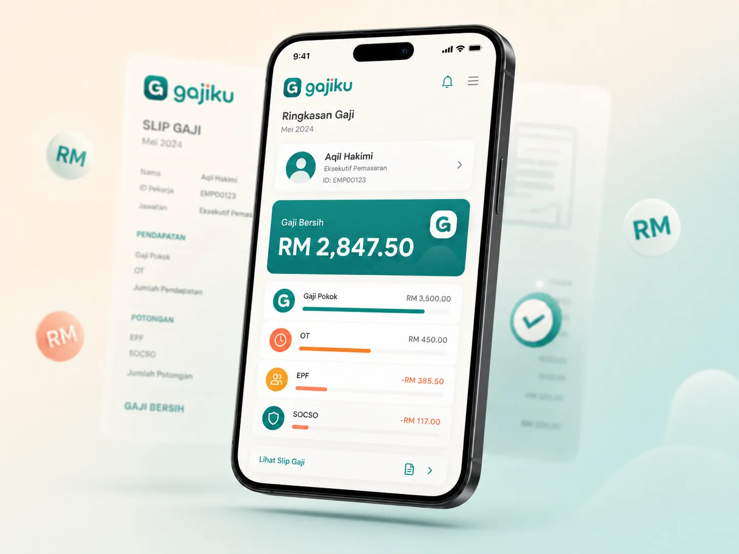 Gajiku tersedia di mobile, tablet dan desktop