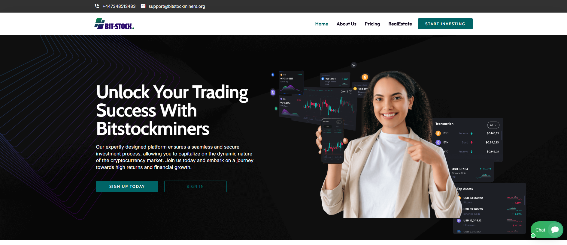 Forensic screenshot of billionaires-capital.com showing the phishing page layout
