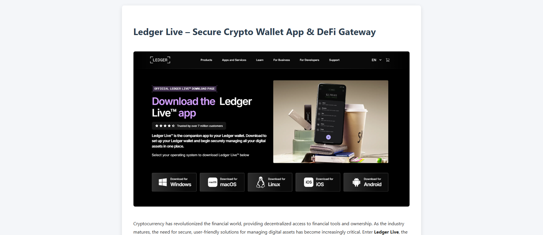Stored capture of explore-ledger-live-helps.pages.dev