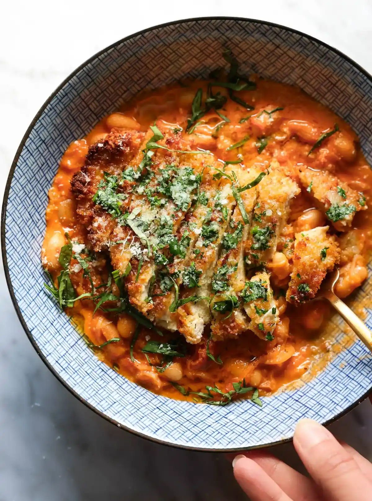 Garlic Butter Chicken on Creamy Beans Delight