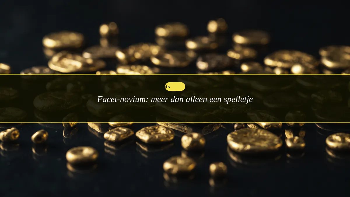 Facet-novium: meer dan alleen een spelletje