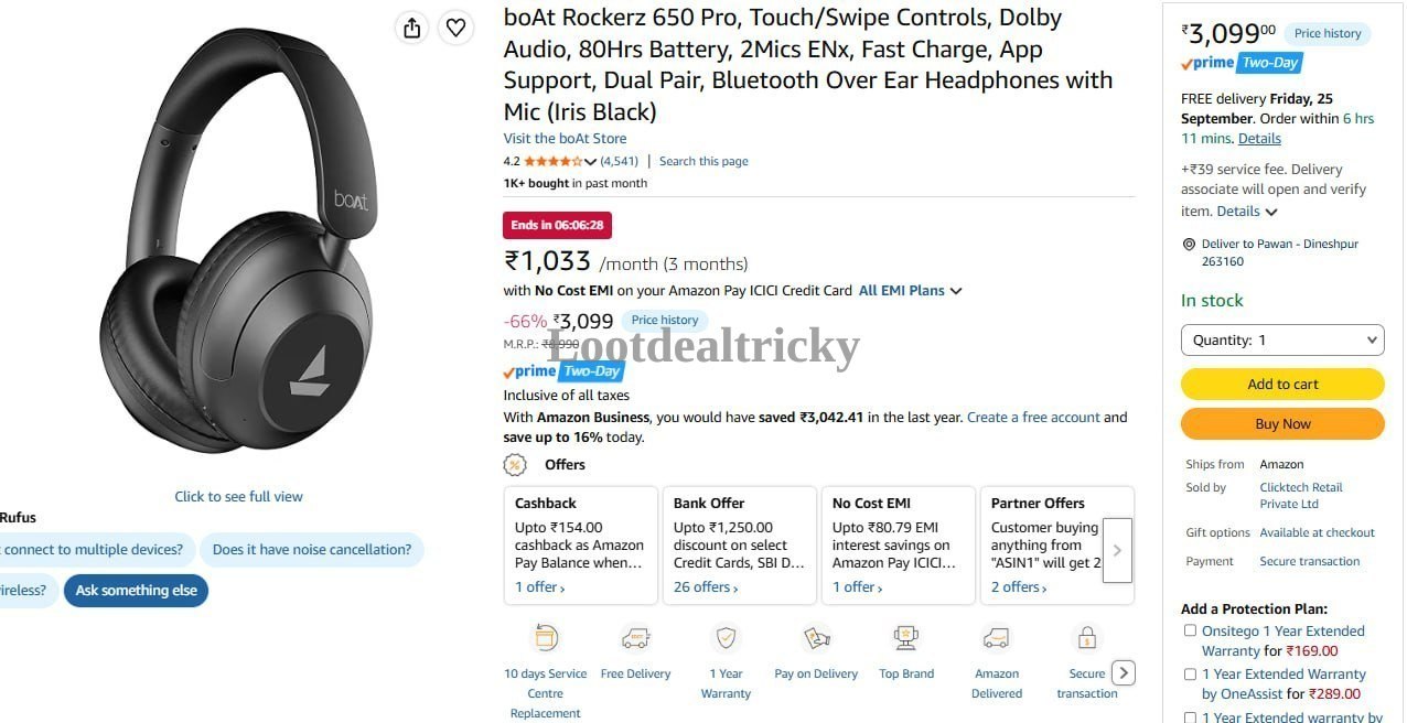 Boat Rockerz 650 Offer Image