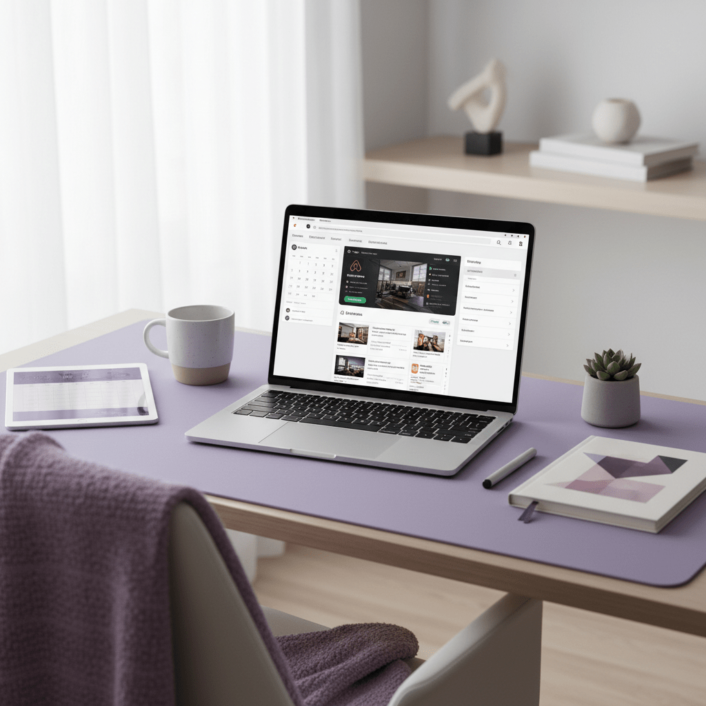 Dashboard showing Airbnb content planning and booking management