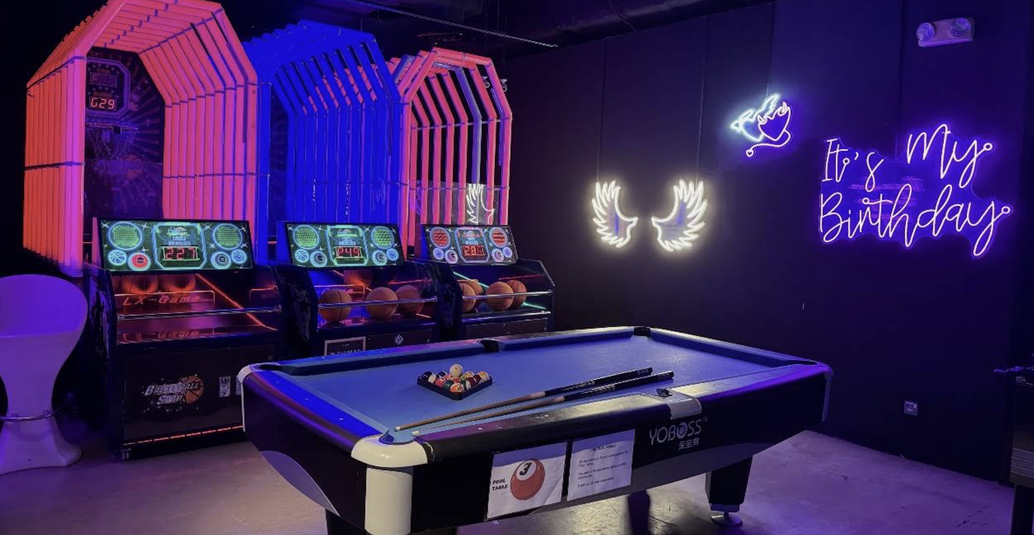 Bar and karaoke booths at K Bowling Club