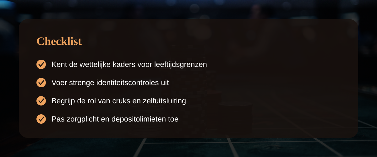 De minimumleeftijd voor legaal casino spelen in Nederland &mdash; Checklist
