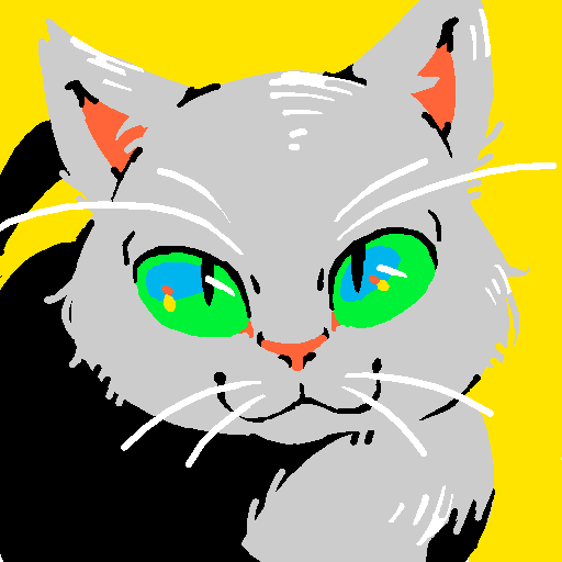 Drawing of the gray cat.