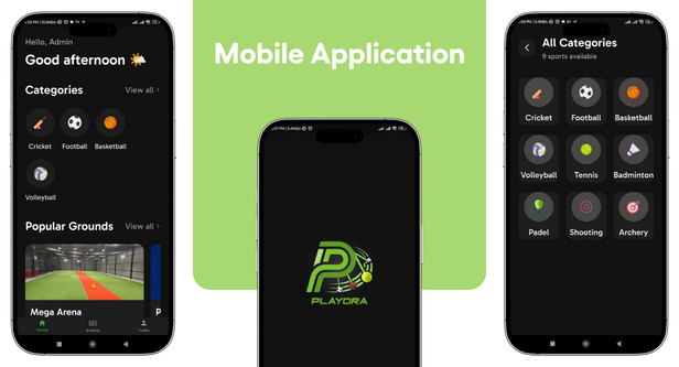 Playora - Multi-Sport Ground & Court Booking Mobile App with Laravel Admin